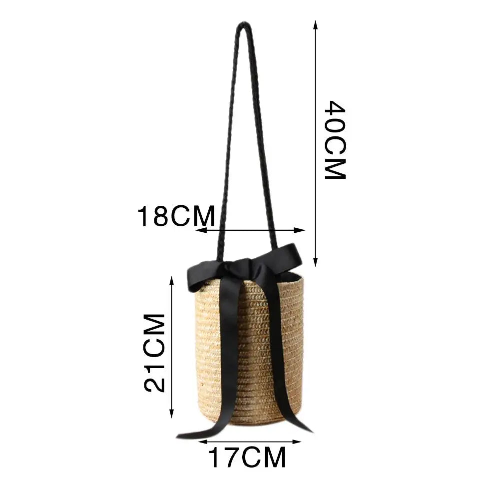 Straw Bag Knitted Flower Beach Storage Messenger Bag Woven Shoulder Bags