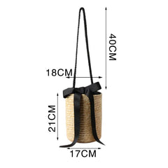 Straw Bag Knitted Flower Beach Storage Messenger Bag Woven Shoulder Bags