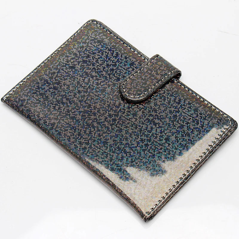 Star Glitter Passport Holder Button Leather Ticket Holder
