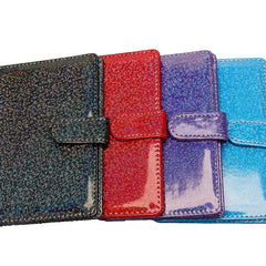 Star Glitter Passport Holder Button Leather Ticket Holder