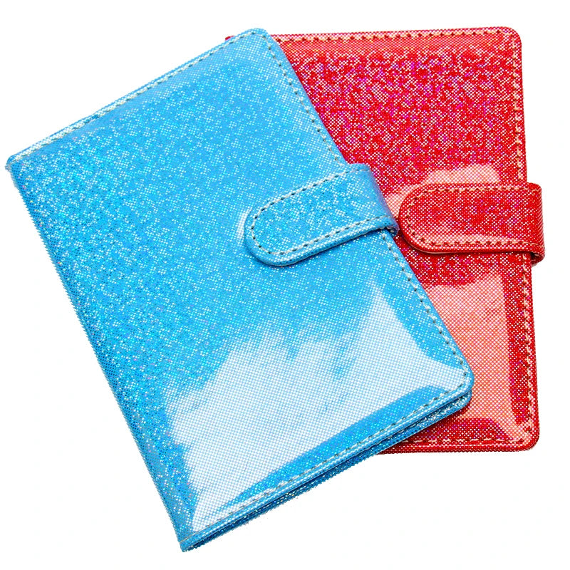 Star Glitter Passport Holder Button Leather Ticket Holder