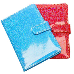 Star Glitter Passport Holder Button Leather Ticket Holder