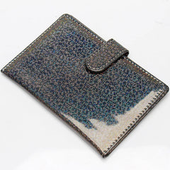 Star Glitter Passport Holder Button Leather Ticket Holder