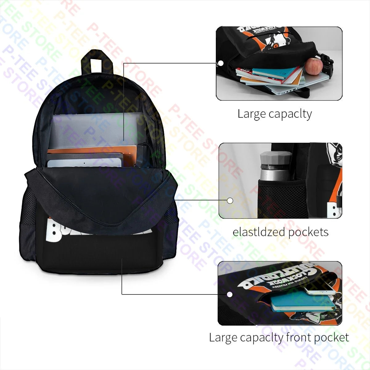 Clockwork Bull Terrier Large Capacity Backpack