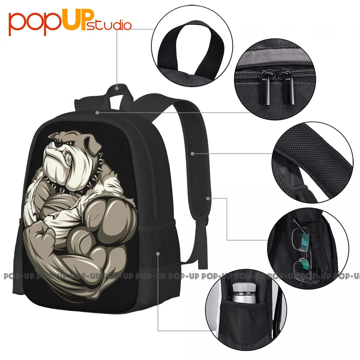 Bulldog Gym Backpack Large Capacity Travel Training Sports Style