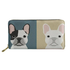 Bulldog Pattern Long Wallets Zipper Phone Bag for Girls Animals Clutch Purse