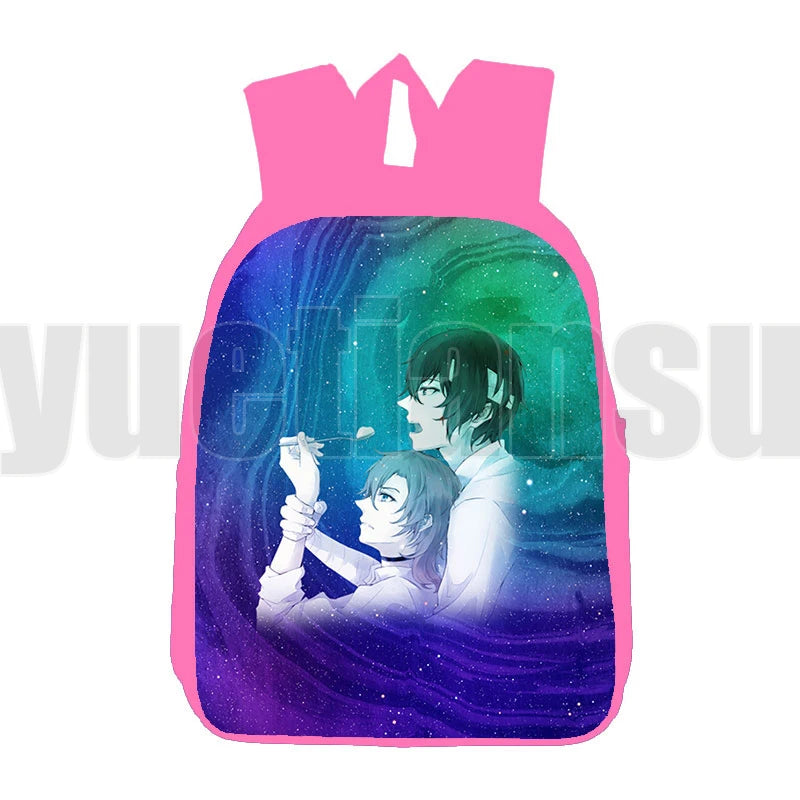 Bungou Stray Dogs Dazai Backpack 12 Inch 3D Anime Children's Pink School Bag