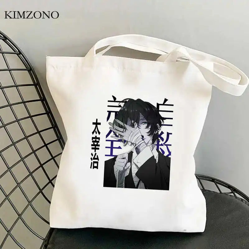 Bungou Stray Dogs Tote Shopping Bag Foldable Woven Sac Toile