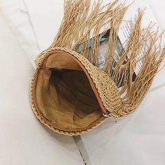 Women's Shoulder Bag with Round Tassel Decoration
