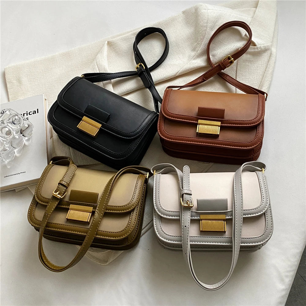 Gradient Retro Saddle Shoulder Crossbody Bag for Women