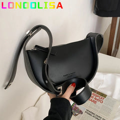 Burminsa Semicircle Shoulder Bags Wide Strap Purses for Women