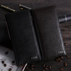 Men's Long Cow Leather Wallet Multi-card Business Bag