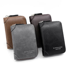 Men's Zipper Wallet Soft Lightweight Money Clip for Traveling