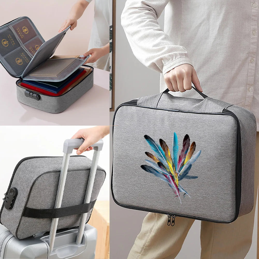 Large Business Document Organizer Folder Handbag with Lockable Security