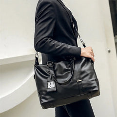 Business Men Travel Handbags High PU Leather Laptop Briefcase
