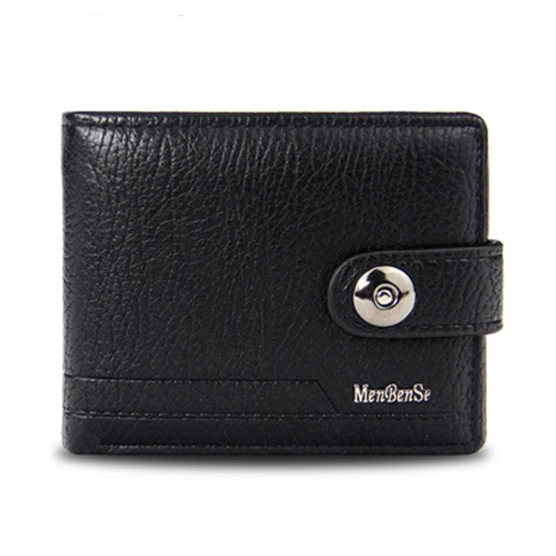 Men's PU Leather Short Wallet Mini Casual Large Capacity Wallet