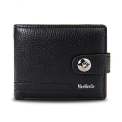 Men's PU Leather Short Wallet Mini Casual Large Capacity Wallet