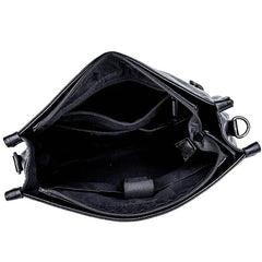 Men's PU Leather Messenger Bag Buckle Shoulder Casual File Bag