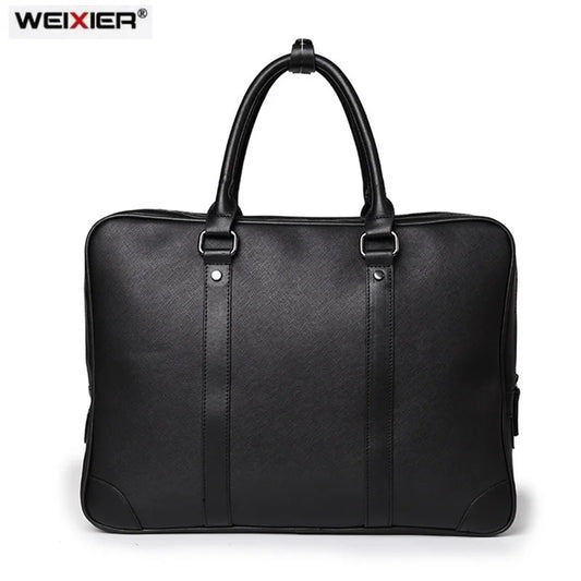 Men's Leather Briefcase Laptop Bag Tote Handbag