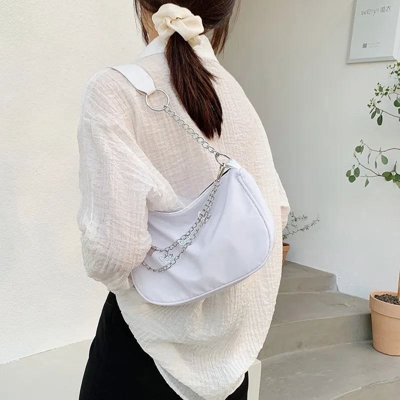 Vintage Butterfly Chain Nylon Women Shoulder Bag