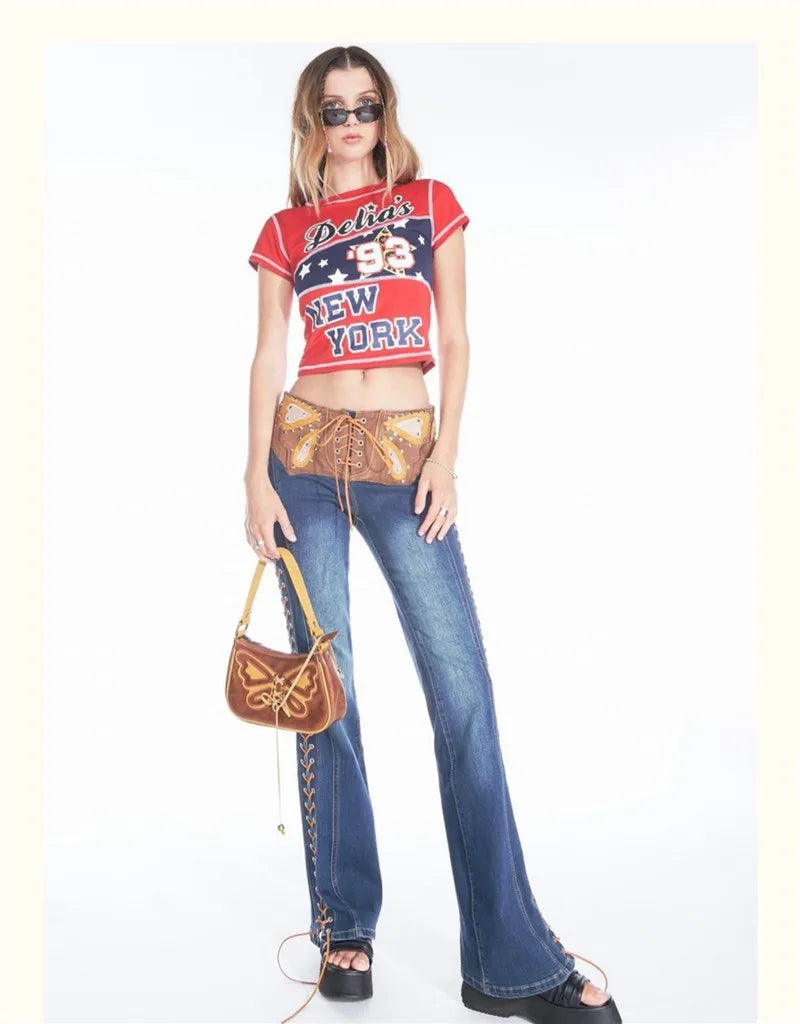 Butterfly Drawstring Women Hobos Underarm Bag Retro PU Leather Ladies Small