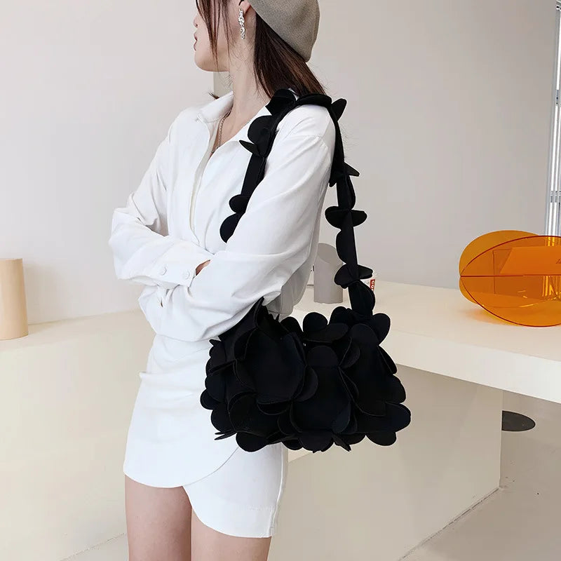 Butterfly Shoulder Bag Petal Stitching Messenger Lady Leather Handbag
