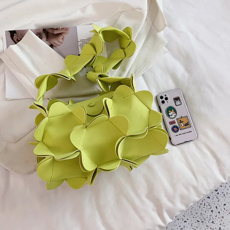 Butterfly Shoulder Bag Petal Stitching Messenger Lady Leather Handbag