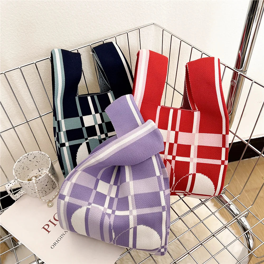 Butterfly Pattern Knitted Handbag Women's Autumn Winter Summer Sho...