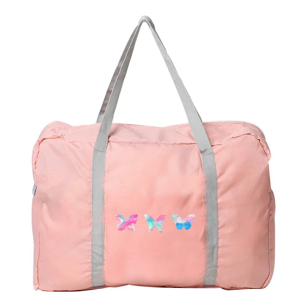 Butterfly Pattern Travel Bag Nylon Large Capacity Luggage Pack Women Men