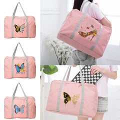Butterfly Pattern Travel Bag Nylon Large Capacity Luggage Pack Women Men