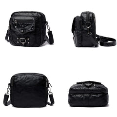 Button Rivet Crossbody Bag Women's PU Leather Shoulder Bags