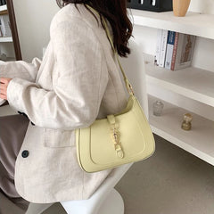 Buylor Women's Shoulder Bags Designers Underarm Handbag Top Purses PU Leather