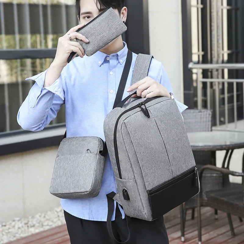 Buylor Business Men's Backpack Multi-function USB Charging Laptop Bag