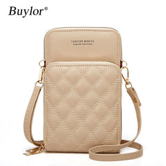 Diamond Lattice Cell Phone Purse Women Bag Wallet Crossbody Shoulder Bag