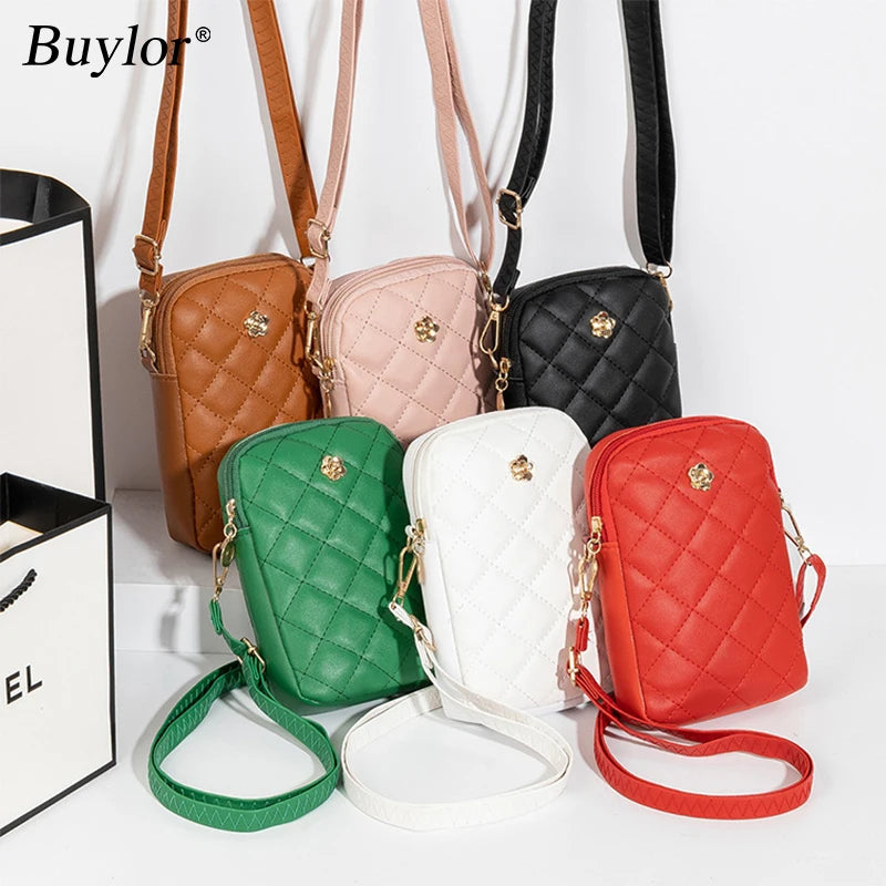Buylor Women's Embroidery Shoulder Bag PU Leather Clutch Wallet
