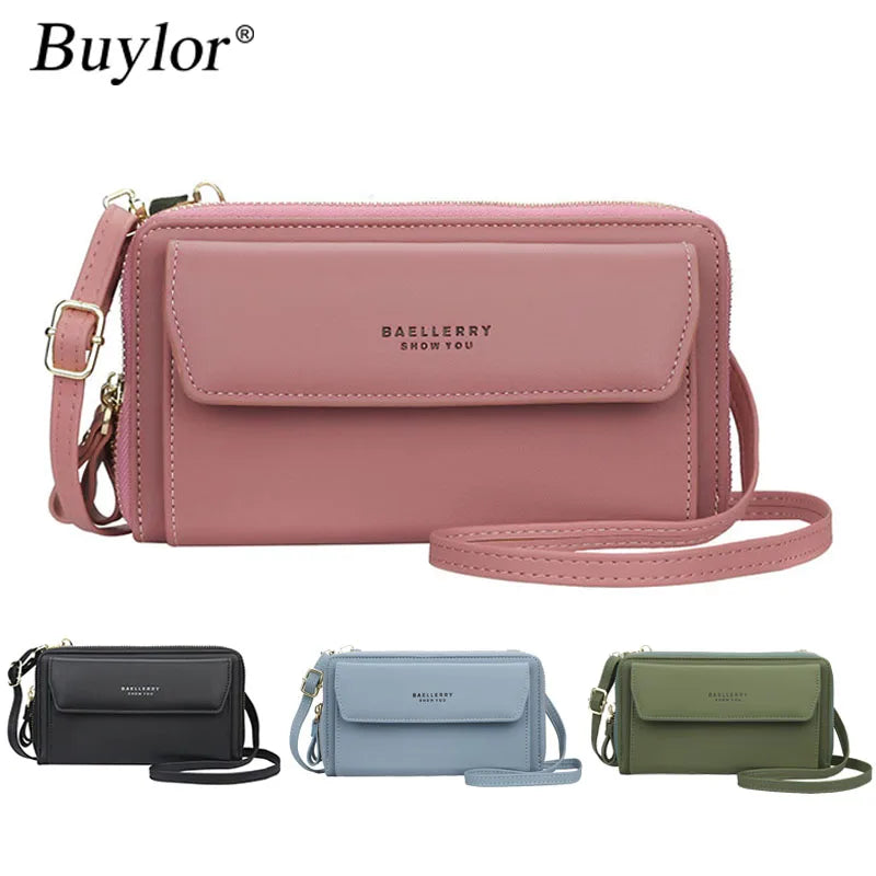 Buylor Flap Women's Bag Crossbody PU Leather Wallet Clutch Purse