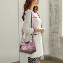 Buylor Soft Leather Shoulder Bag Casual Mother Bag Handbags