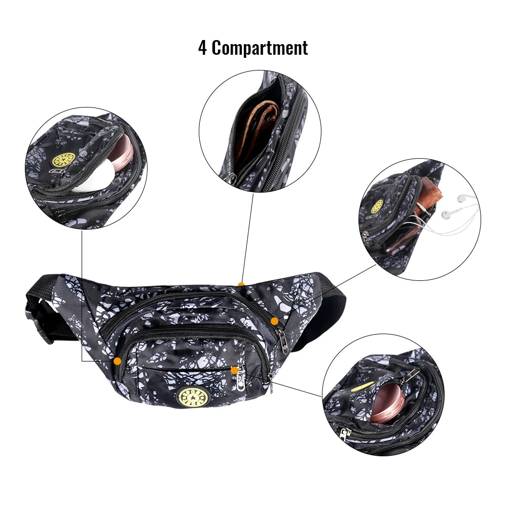 Buylor Waist Pack Casual Belt Bag Functional Polyester Fanny Pack