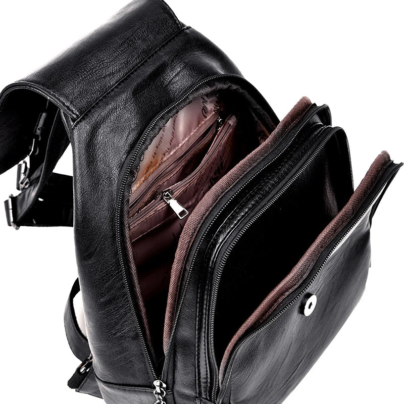 Buylor Women Backpack Leather Shoulder Bag Casual Large Capacity Female Backpack