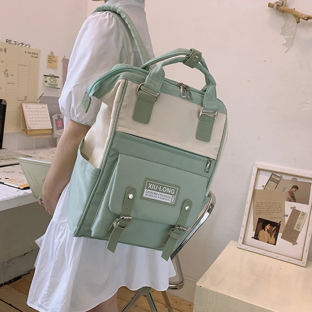Buylor Women Backpack Girls Ring Bag Travel Laptop Backpack Women Notebook Back