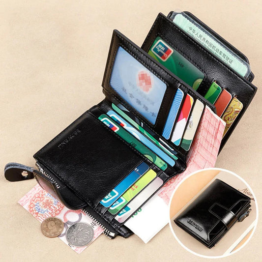 Buylor Women Wallet RFID Blocking Fashion Leather Wallet Short Function