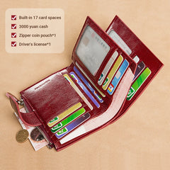 Buylor Women Wallet RFID Blocking Fashion Leather Wallet Short Function