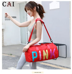 Women Laser Letter Sequin Wet Dry Travel Bag Sports Portable Shoulder Storage