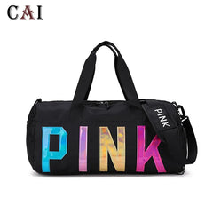 Women Laser Letter Sequin Wet Dry Travel Bag Sports Portable Shoulder Storage