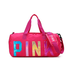 Women Laser Letter Sequin Wet Dry Travel Bag Sports Portable Shoulder Storage
