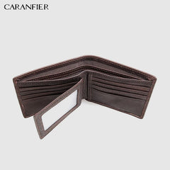 Top Cow Leather Men Wallet Short Style Male Purse Knitting Wallet