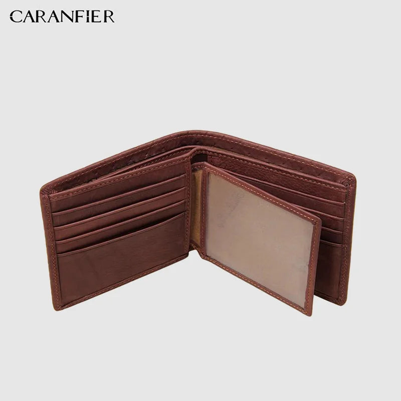 Top Cow Leather Men Wallet Short Style Male Purse Knitting Wallet