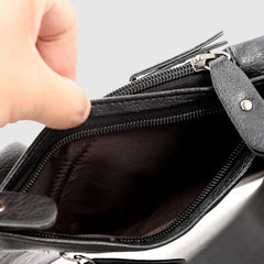 Men's Chest Bags Shoulder Messenger Bags PU Leather Classic Travel Crossbody Bag