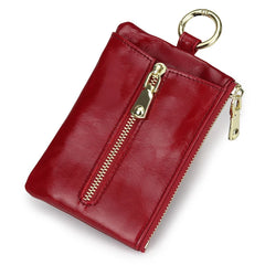 100% Oil Waxing Leather Key Wallet Unisex Housekeeper Multi-function Key Bags