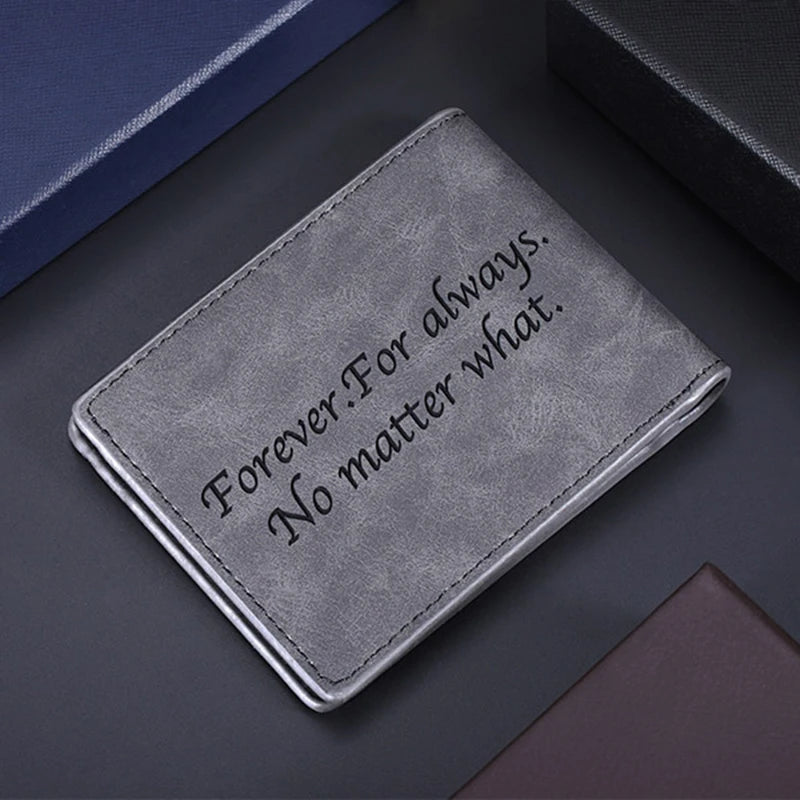 Custom Photo Engraved Short Wallet for Him - Personalized Men's Gift